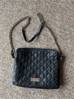 Marc Jacobs Gunmetal/Dark Grey Quilted Leather Chain Crossbody Bag